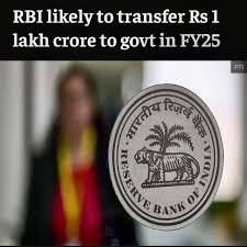 Rs 1 lakh crore to govt in FY25